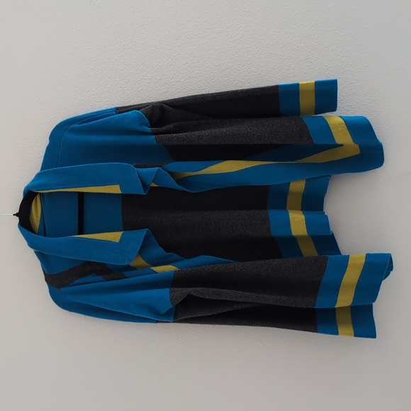 Neiman Marcus Sweaters - Neiman Marcus Cashmere Color Block Cardigan Open Front Style Sz S